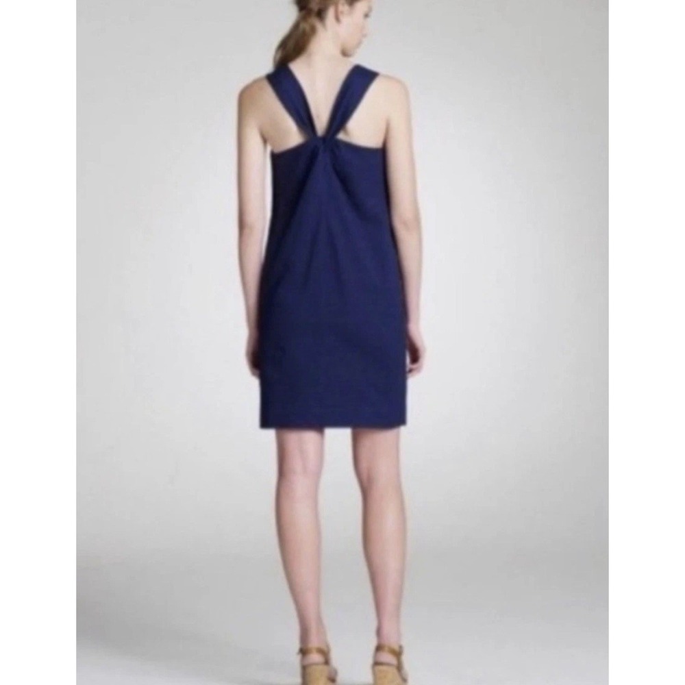 J. Crew Twist Back 100% Silk Tank Shift Dress Navy Blue Size 2